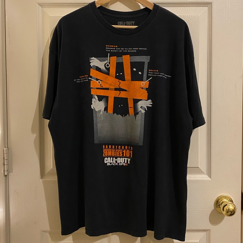 Vtg Retro Gamer COD Call of Duty Black Ops II Barricades Zombies 101 Promo Tee - Picture 2 of 6